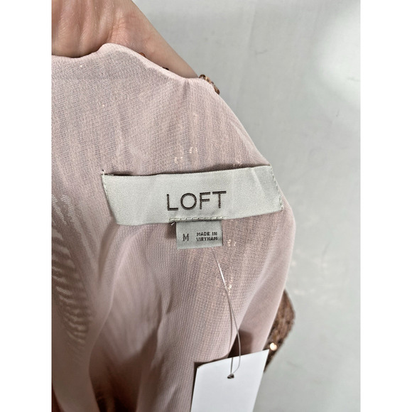 Loft Tank Top Size Medium NEW Pink Sequin Party Showgirl Core Glam Holiday - Picture 9 of 12